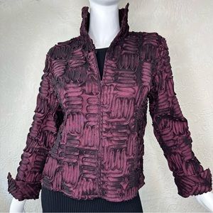 Samuel Dong Textured Stretch Zip Jacket